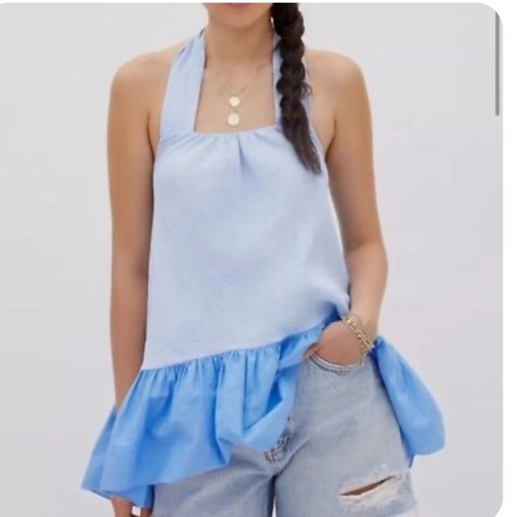 Sachin & Babi x Anthropologie Linen Halter Top Size Large - Picture 1 of 7